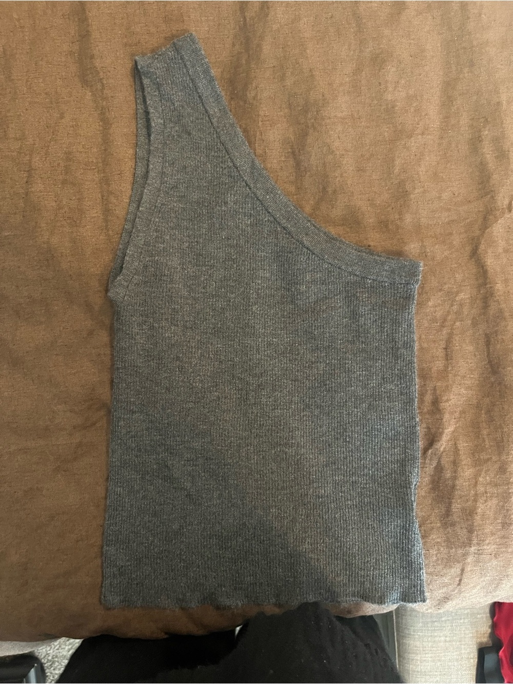 NakedCashmere One Shoulder Top - Charcoal Gray